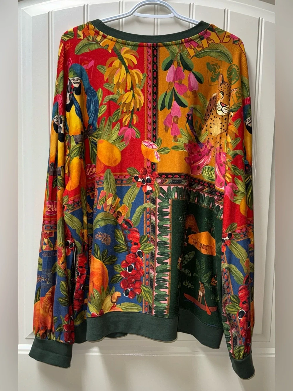 EUC WOMENS XL (bust 52”) FARM RIO BOSQUE TROPICAL COMFY SWEATSHIRT OVERSIZED - Picture 5 of 5